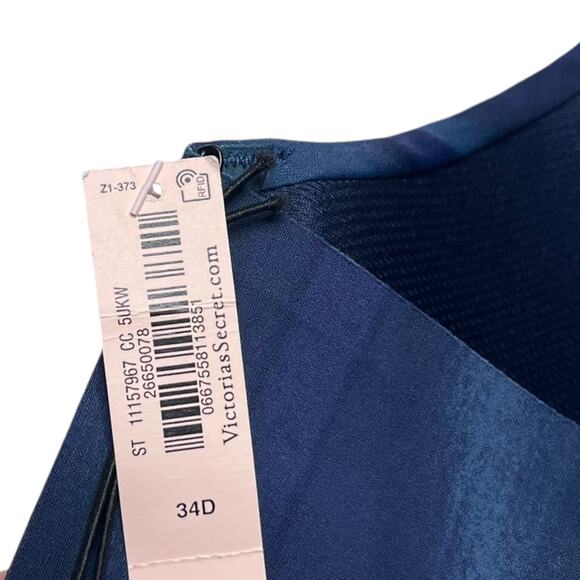 Victoria's Secret Knockout Front-Close Sports Bra Navy Ripple Size 34D - Picture 4 of 6